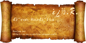 Áron Rozália névjegykártya